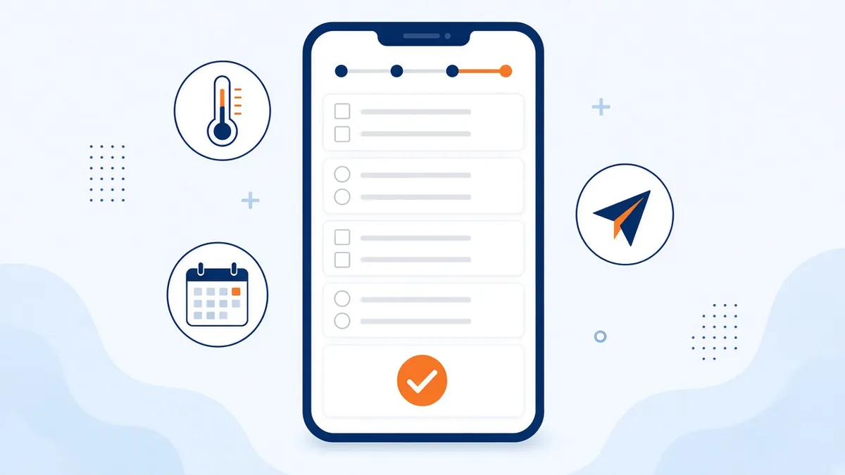Can You Get a Medical Certificate Without Seeing a Doctor In Person? 1 Online questionnaire flow on a phone for a medical certificate without seeing a doctor in person